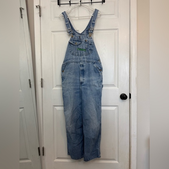 Key Pants - Key Casual Light Blue Denim Overalls Size: W38 L30